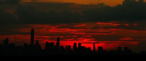 NEW YORK, NY - SEPTEMBER 01: Sunset over Manhattan on Day Eight of the 2014 US Open at the USTA Billie Jean King National Tennis Center on September 1, 2014 in the Flushing neighborhood of the Queens borough of New York City. (Photo by Julian Finney/Getty Images)